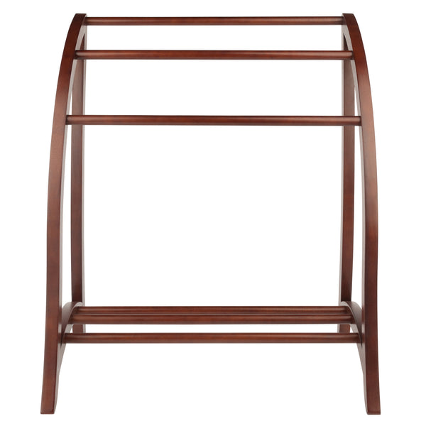 Winsome Wood Betsy 3-rod Blanket Rack - Elegant Walnut Quilt Holder For Cozy Throws & Guest Room Essentials Walnut Solid Wood 94036-winsome-wood