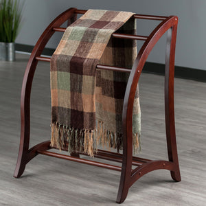 Winsome Wood Betsy 3-rod Blanket Rack - Elegant Walnut Quilt Holder For Cozy Throws & Guest Room Essentials Walnut Solid Wood 94036-winsome-wood
