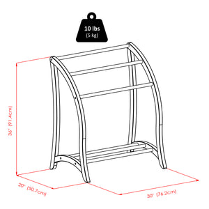 Winsome Wood Betsy 3-rod Blanket Rack - Elegant Walnut Quilt Holder For Cozy Throws & Guest Room Essentials Walnut Solid Wood 94036-winsome-wood