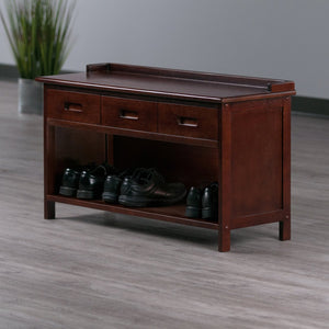 Winsome Wood Adriana Storage Bench With 3 Drawers, Stylish Walnut Finish For Entryway, Mudroom & Playroom Walnut Solid ,Composite Wood 94038-winsome-wood