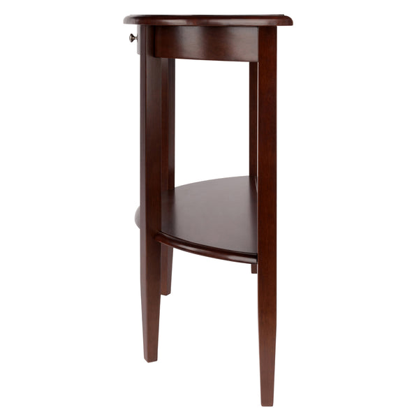 Winsome Wood Concord Half Moon Console Table In Walnut – Timeless Solid Wood Entryway Furniture With Drawer & Shelf Walnut Solid ,Composite Wood 94039-winsome-wood