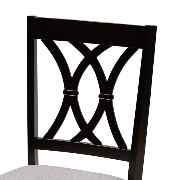 Baxton Studio Baxton Studio Maya 5-Piece Modern Grey Fabric Dining Set with Espresso Wood for Stylish Spaces Maya-Grey/Dark Brown-5PC Dining Set
