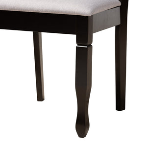 Baxton Studio Baxton Studio Maya 5-Piece Modern Grey Fabric Dining Set with Espresso Wood for Stylish Spaces Maya-Grey/Dark Brown-5PC Dining Set