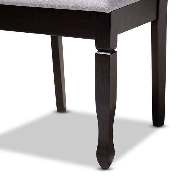 Baxton Studio Baxton Reneau Modern Dining Chair Set of 4 - Gray Upholstered with Espresso Wood Finish for Elegance RH316C-Grey/Dark Brown-DC-4PK