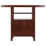 Winsome Wood Albany High Table With Storage Cabinet - Stylish Walnut Design For Dining, Work, Or Accent Use Walnut Solid ,Composite Wood 94042-winsome-wood