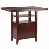 Winsome Wood Albany High Table With Storage Cabinet - Stylish Walnut Design For Dining, Work, Or Accent Use Walnut Solid ,Composite Wood 94042-winsome-wood