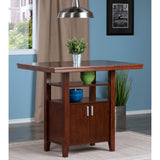 Winsome Wood Albany High Table With Storage Cabinet - Stylish Walnut Design For Dining, Work, Or Accent Use Walnut Solid ,Composite Wood 94042-winsome-wood