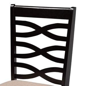 Baxton Studio Baxton Studio Ruby 5-Piece Modern Dining Set in Beige Fabric & Dark Brown Wood - Elegant Comfort! Ruby-Sand/Dark Brown-5PC Dining Set