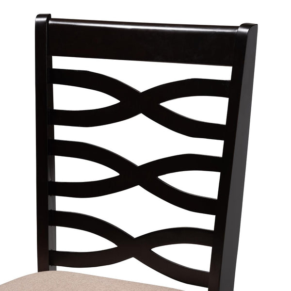 Baxton Studio Baxton Studio Ariane 5-Piece Dining Set - Modern Round Table & Plush Sand Chairs for Stylish Comfort Betty-Sand/Dark Brown-5PC Dining Set