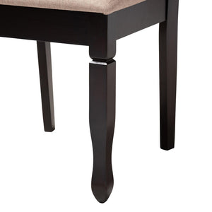 Baxton Studio Baxton Studio Ariane 5-Piece Dining Set - Modern Round Table & Plush Sand Chairs for Stylish Comfort Betty-Sand/Dark Brown-5PC Dining Set