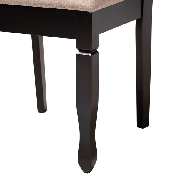 Baxton Studio Baxton Studio Ariane 5-Piece Dining Set - Modern Round Table & Plush Sand Chairs for Stylish Comfort Betty-Sand/Dark Brown-5PC Dining Set
