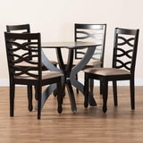 Baxton Studio Aspen Modern Sand Fabric and Dark Brown Finished Wood 5-Piece Dining Set