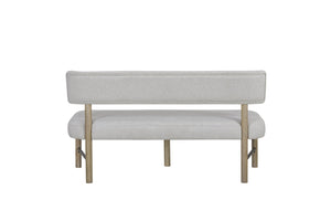 English Elm Upholstered Dining Bench with Oak Finish Frame for Farmhouse or Modern Decor B2699P443202