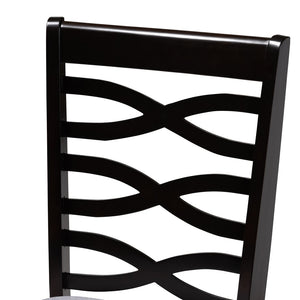 Baxton Studio Baxton Studio Lanier Modern Dining Chair Set of 4 - Gray Fabric, Espresso Wood, Stylish Comfort RH318C-Grey/Dark Brown-DC-4PK