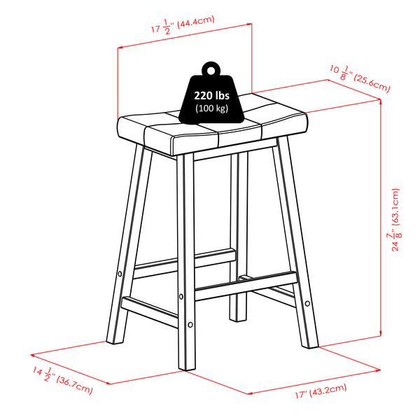 Winsome Wood Mona Saddle Seat Counter Stool - Stylish Black Faux Leather & Walnut Finish For Modern Comfort Walnut ,Black Solid Wood ,Polyurethane 94064-winsome-wood