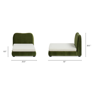 English Elm Roman Velvet Pet Sofa with Backrest for Small Dogs and Cats Modern Living Room B2719P448984