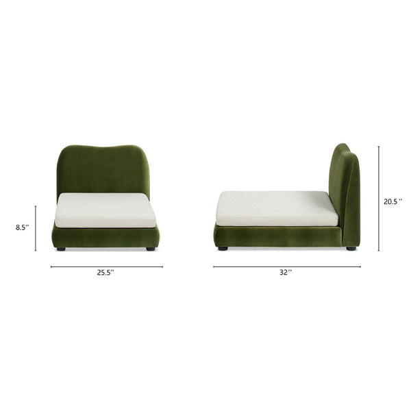 English Elm Roman Velvet Pet Sofa with Backrest for Small Dogs and Cats Modern Living Room B2719P448984