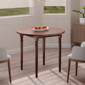 Winsome Wood Sorella Round Drop Leaf Dining Table In Walnut - Versatile, Space-saving Design For Any Home Walnut Solid Wood 94066-winsome-wood
