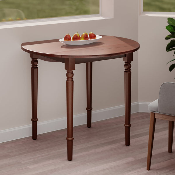 Winsome Wood Sorella Round Drop Leaf Dining Table In Walnut - Versatile, Space-saving Design For Any Home Walnut Solid Wood 94066-winsome-wood