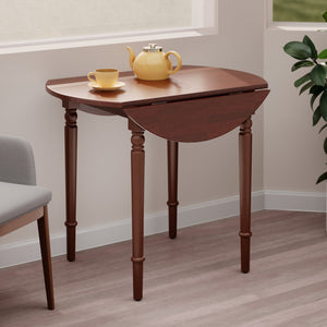 Winsome Wood Sorella Round Drop Leaf Dining Table In Walnut - Versatile, Space-saving Design For Any Home Walnut Solid Wood 94066-winsome-wood