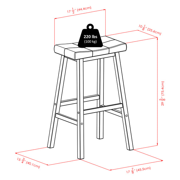 Winsome Wood Mona Saddle Seat Bar Stool - Stylish Black Upholstery & Walnut Wood, Comfort & Stability Combined Walnut ,Black Solid Wood ,Polyurethane 94069-winsome-wood