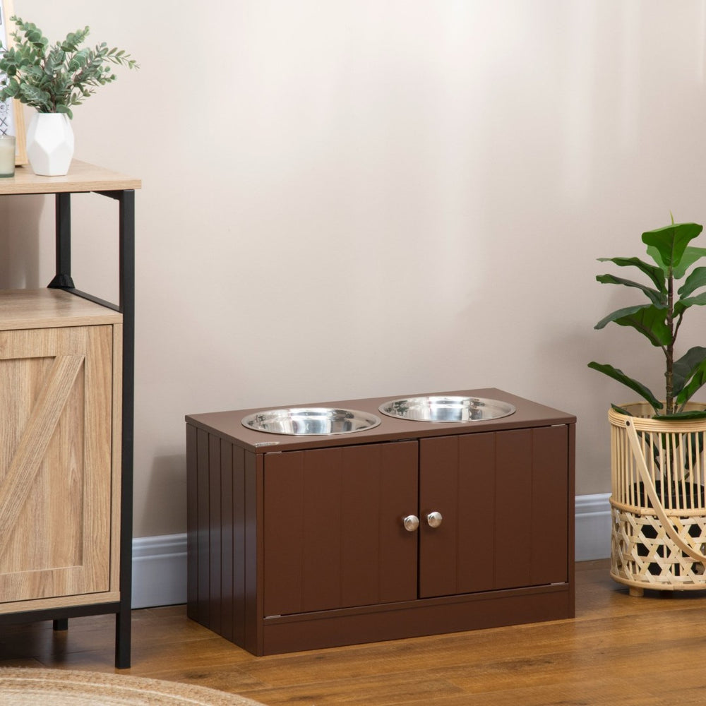English Elm Pawhut Large Elevated Dog Bowls With Spacious Storage Cabinet For Organized Pet Feeding Station W2225P249933-GIGA