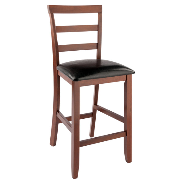 Winsome Wood Simone 2-piece Faux Leather Counter Stool Set - Elegant Black & Walnut, Perfect For Dining Spaces! Walnut ,Black Solid Wood ,Polyurethane 94074-winsome-wood