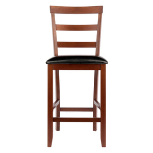 Winsome Wood Simone 2-piece Faux Leather Counter Stool Set - Elegant Black & Walnut, Perfect For Dining Spaces! Walnut ,Black Solid Wood ,Polyurethane 94074-winsome-wood