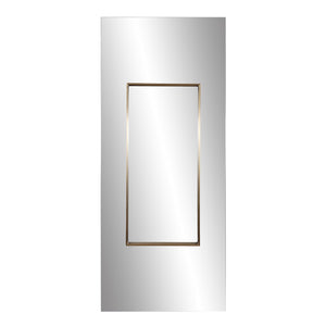 Howard Elliott Leonardo Rectangular Dressing Mirror - Unique Mirror Within A Mirror Design In Brushed Brass Finish Gold Stainless Steel 94078-howard-elliott