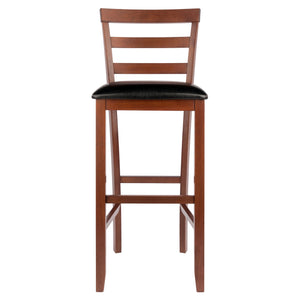 Winsome Wood Simone 2-piece Black Faux Leather Bar Stool Set With Walnut Frame For Ultimate Comfort & Style Walnut ,Black Solid Wood ,Polyurethane 94079-winsome-wood