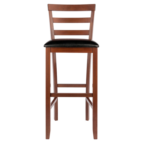 Winsome Wood Simone 2-piece Black Faux Leather Bar Stool Set With Walnut Frame For Ultimate Comfort & Style Walnut ,Black Solid Wood ,Polyurethane 94079-winsome-wood