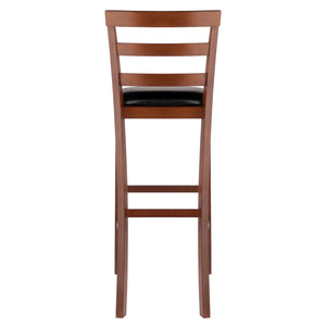 Winsome Wood Simone 2-piece Black Faux Leather Bar Stool Set With Walnut Frame For Ultimate Comfort & Style Walnut ,Black Solid Wood ,Polyurethane 94079-winsome-wood