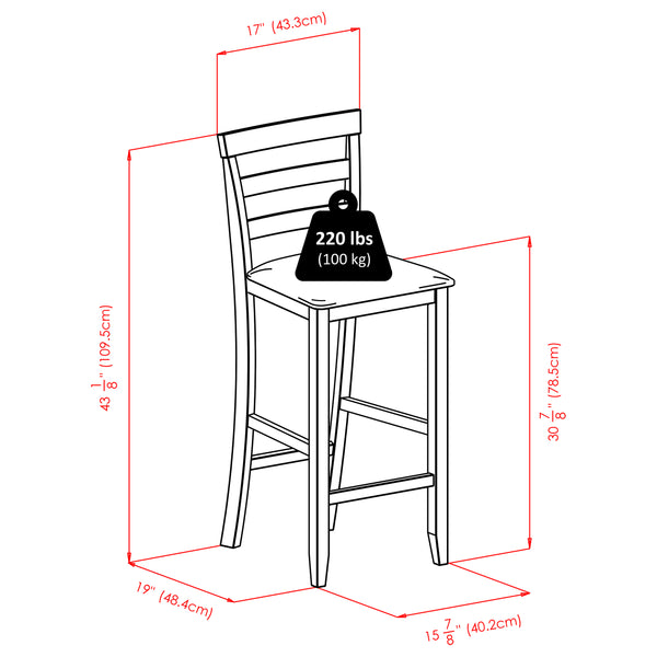 Winsome Wood Simone 2-piece Black Faux Leather Bar Stool Set With Walnut Frame For Ultimate Comfort & Style Walnut ,Black Solid Wood ,Polyurethane 94079-winsome-wood