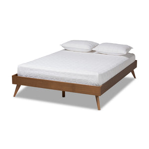 Baxton Studio Baxton Studio Mid-Century Modern Walnut Platform Bed Frame - Stylish, Durable, No Box Spring Needed Lissette King MG9704-Ash Walnut-Bed Frame-King