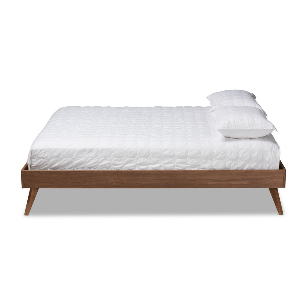 Baxton Studio Baxton Studio Mid-Century Modern Walnut Platform Bed Frame - Stylish, Durable, No Box Spring Needed Lissette King MG9704-Ash Walnut-Bed Frame-King
