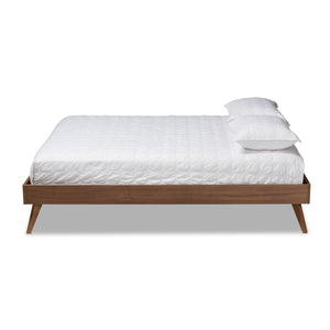 Baxton Studio Baxton Studio Mid-Century Modern Walnut Platform Bed Frame - Stylish, Durable, No Box Spring Needed Lissette King MG9704-Ash Walnut-Bed Frame-King