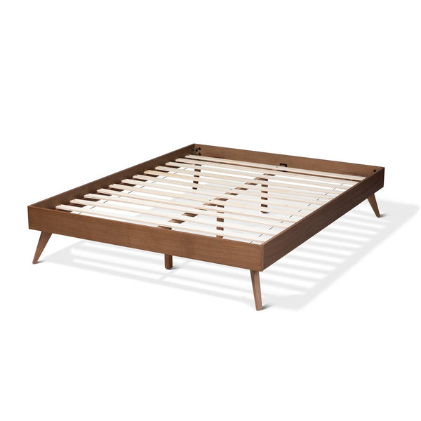 Baxton Studio Baxton Studio Mid-Century Modern Walnut Platform Bed Frame - Stylish, Durable, No Box Spring Needed Lissette King MG9704-Ash Walnut-Bed Frame-King