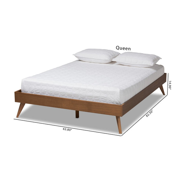 Baxton Studio Baxton Studio Mid-Century Modern Walnut Platform Bed Frame - Stylish, Durable, No Box Spring Needed Lissette King MG9704-Ash Walnut-Bed Frame-King