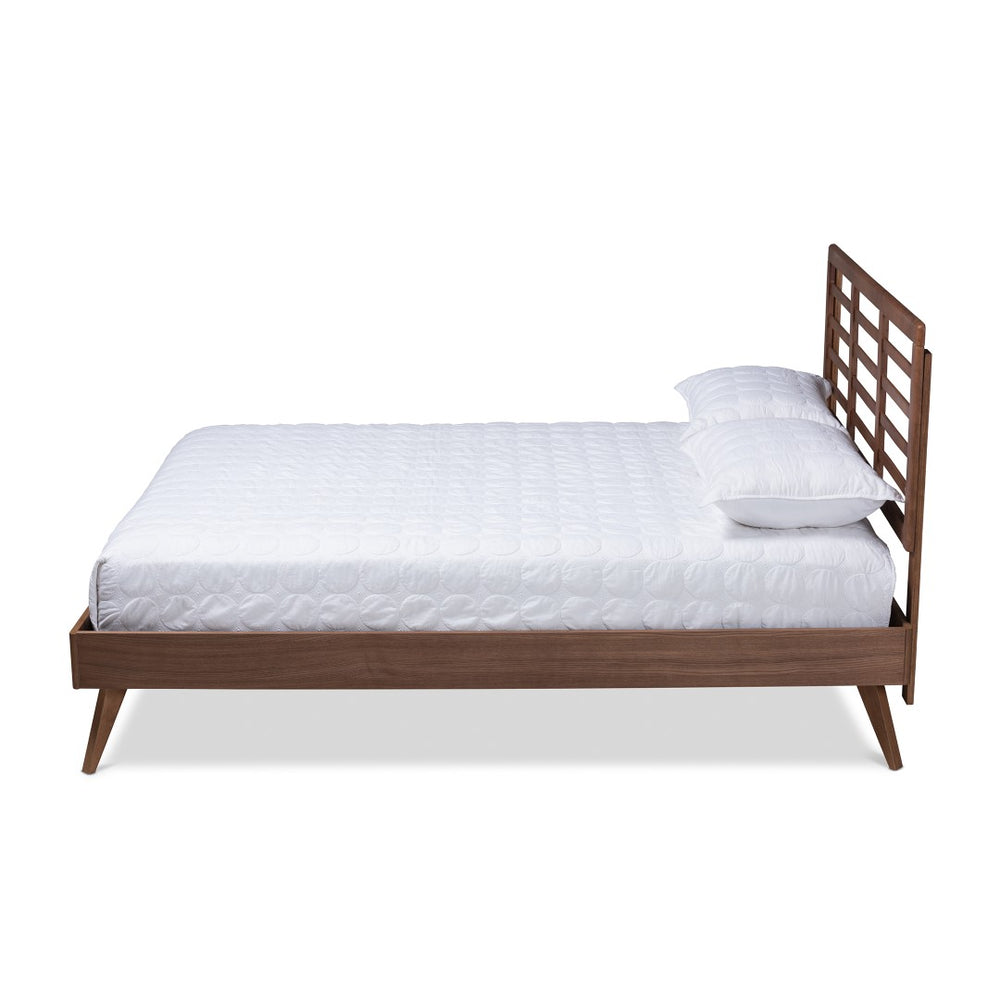 Baxton Studio Baxton Studio Mid-Century Modern Walnut Brown Platform Bed with Adjustable Headboard for Style Calisto Full Calisto-Ash Walnut-Full