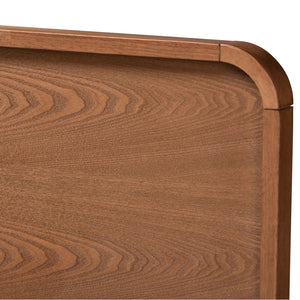 Baxton Studio Baxton Studio Demeter Mid-Century Modern Walnut Bedroom Set with Rattan Accents and Storage Solutions Full 5-Piece Demeter-Ash Walnut-Full 5PC Bedroom Set