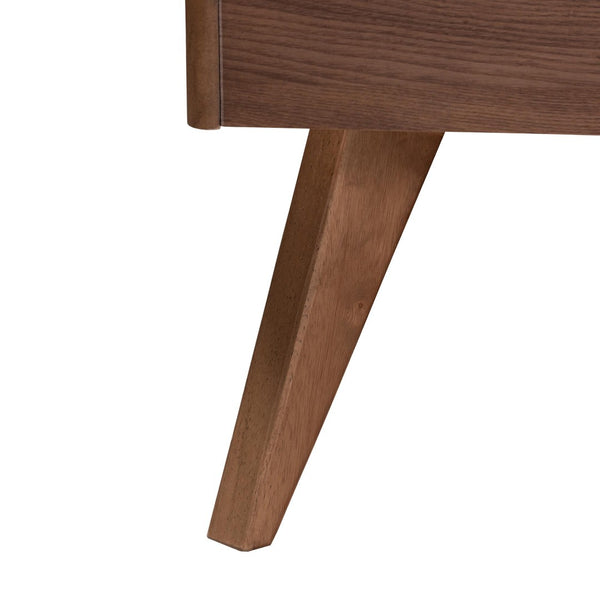 Baxton Studio Baxton Studio Demeter Mid-Century Modern Walnut Bedroom Set with Rattan Accents and Storage Solutions King 4-Piece Demeter-Ash Walnut-King 4PC Bedroom Set