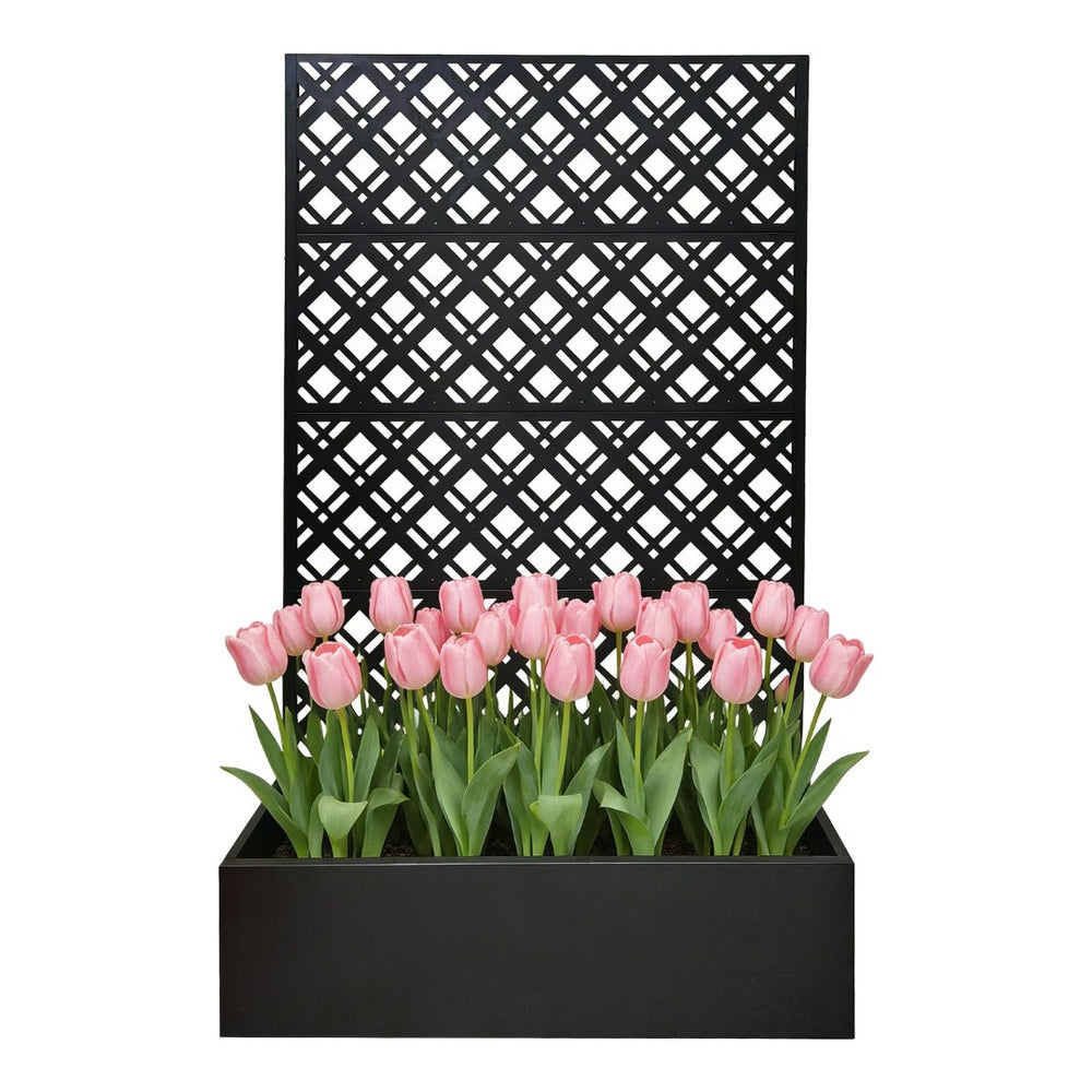 English Elm Metal Raised Garden Bed with Integrated Trellis for Patio Privacy and Climbing Plants W1586P455882