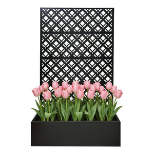 English Elm Metal Raised Garden Bed with Integrated Trellis for Patio Privacy and Climbing Plants W1586P455882