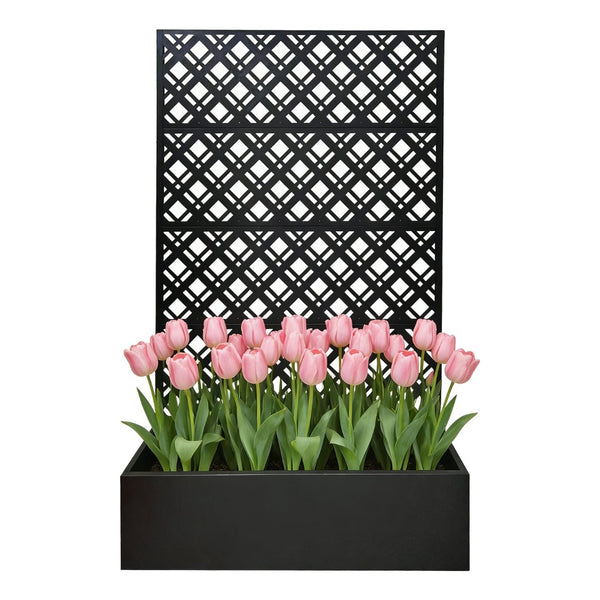 English Elm Metal Raised Garden Bed with Integrated Trellis for Patio Privacy and Climbing Plants W1586P455882
