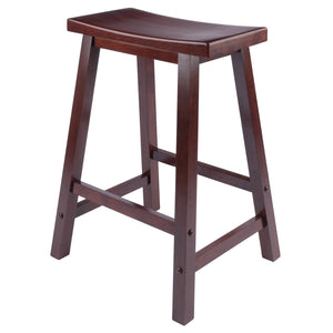 Winsome Wood Satori Saddle Seat Counter Stool - Elegant Walnut Design, Comfortable 24" Height For Modern Spaces Walnut Solid Wood 94084-winsome-wood