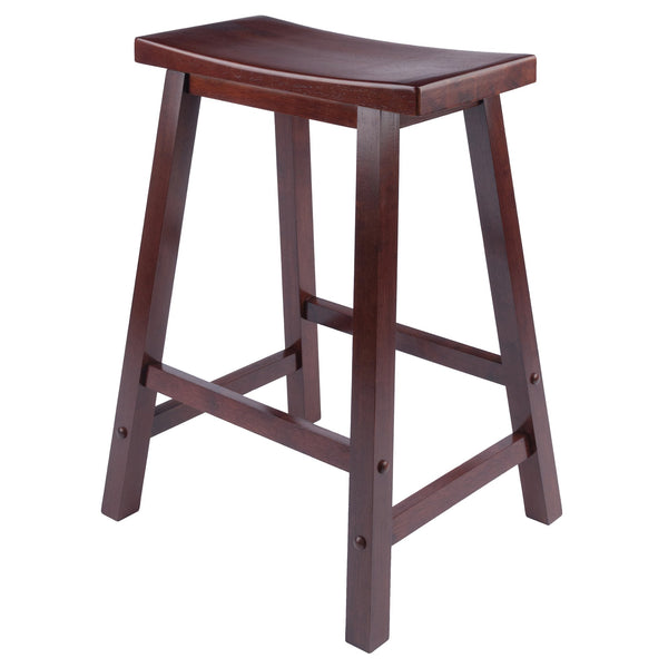 Winsome Wood Satori Saddle Seat Counter Stool - Elegant Walnut Design, Comfortable 24" Height For Modern Spaces Walnut Solid Wood 94084-winsome-wood