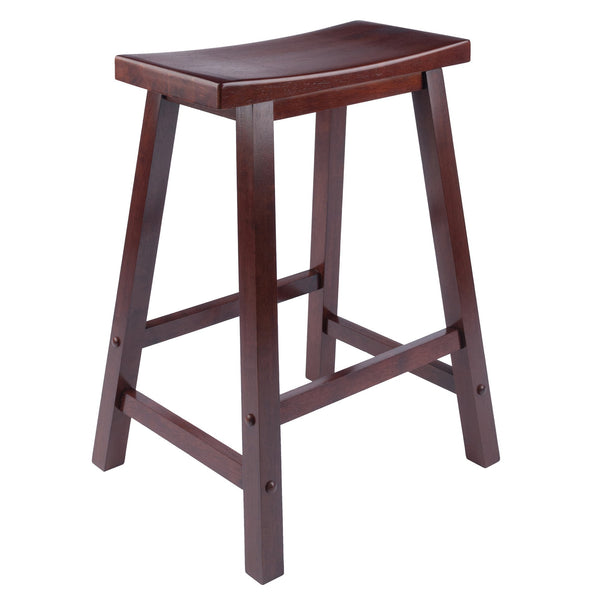 Winsome Wood Satori Saddle Seat Counter Stool - Elegant Walnut Design, Comfortable 24" Height For Modern Spaces Walnut Solid Wood 94084-winsome-wood