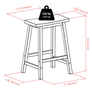 Winsome Wood Satori Saddle Seat Counter Stool - Elegant Walnut Design, Comfortable 24" Height For Modern Spaces Walnut Solid Wood 94084-winsome-wood