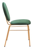 Odessa Dining Chair - Set of 2 Green & Gold 109804 Zuo Modern