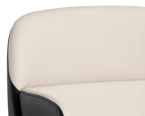 Sunpan Hagan Futuristic Dining Armchair - Stylish Modular Design in Dillon Cream & Black Faux Leather
